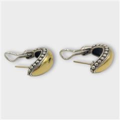 Lagos Caviar Maya 925 Sterling Silver / 18K Gold Two-Toned Earrings